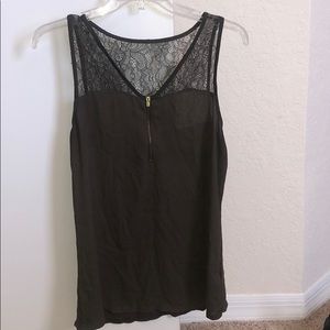 Army Green Express Lace Tank Top